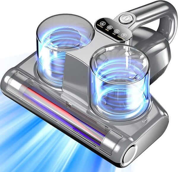 Bed Vacuum Cleaner 5 in 1 Mattress Vacuum with 16Kpa Suction 253.7nm UV-C Light, HEPA Filtration, Ultrasound , 140℉ Hot Air, 30000Rpm/Min Brushroll Rotation, Replacement Filter Included, 500W, Corded