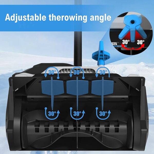 ROYAL GARDEN Cordless Snow Shovel, 40V 16” Brushless Snow Blower with Directional Plate (2 * 20V 4.0Ah Battery & Dual Charger Included) - Image 3