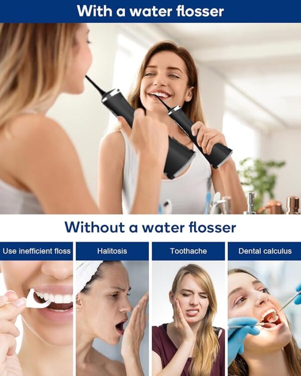 MySmile LP211 Cordless Advanced Water Flossers for Teeth, 5 Cleaning Modes Rechargeable Power Dental Flosser 8 Replacement Jet Tips IPX 7 Waterproof Dental Irrigador with Portable Travel Storage Pouch - Image 3
