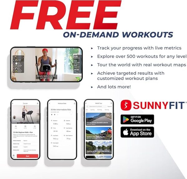 Sunny Health & Fitness Compact Performance Recumbent Bike w/Dual Motion Arm/Leg Exercisers for Senior Home Training w/Quick Adjust Seat & Optional Exclusive Free SunnyFit App Bluetooth Connectivity - Image 5