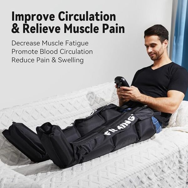 FIT KING Air Compression Recovery System,Dynamic Compression Massage Boots for Circulation Improvement and Fast Recovery,Sequential Compression Device for Athletes,FSA HSA Approved (Medium) - Image 4