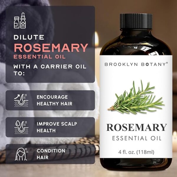 Brooklyn Botany Rosemary Essential Oil - Huge 4 Fl Oz - 100% Pure and Natural - Premium Grade with Dropper - for Aromatherapy and Diffuser - Image 6