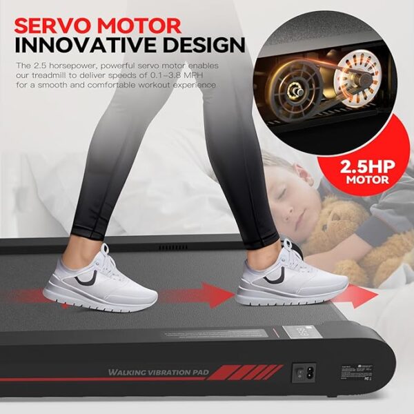 Sperax Walking Vibration Pad with APP, 3 in 1 Under Desk Treadmill, 2.5HP Low Noise Walking Treadmill Pad with Remote Control,Portable Treadmill for Home Office - Image 2