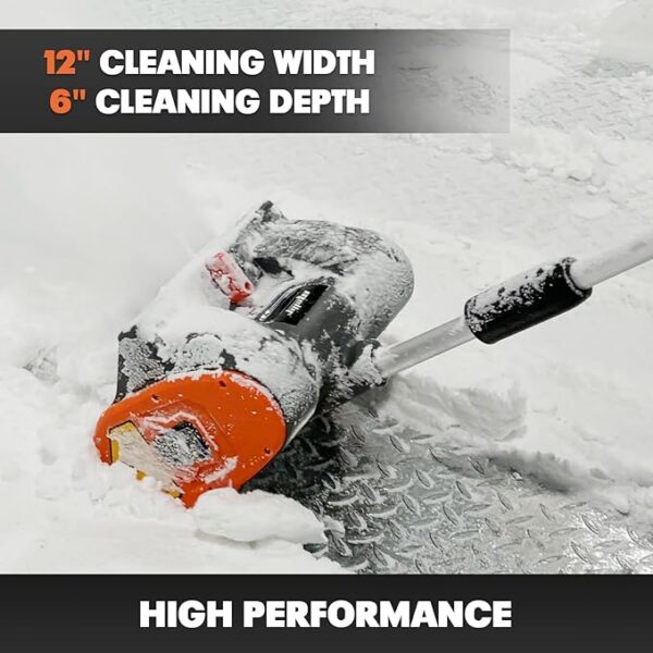 Mellif Brushless Snow Shovel Compatible with DeWalt 20V Max Battery, 12in. Clear Width, 6in. Clear Depth, 17ft. Throw Distance, Heavy-Duty, Cordless, Mellif 20V 4.0Ah Battery & Charger Kit - Image 4