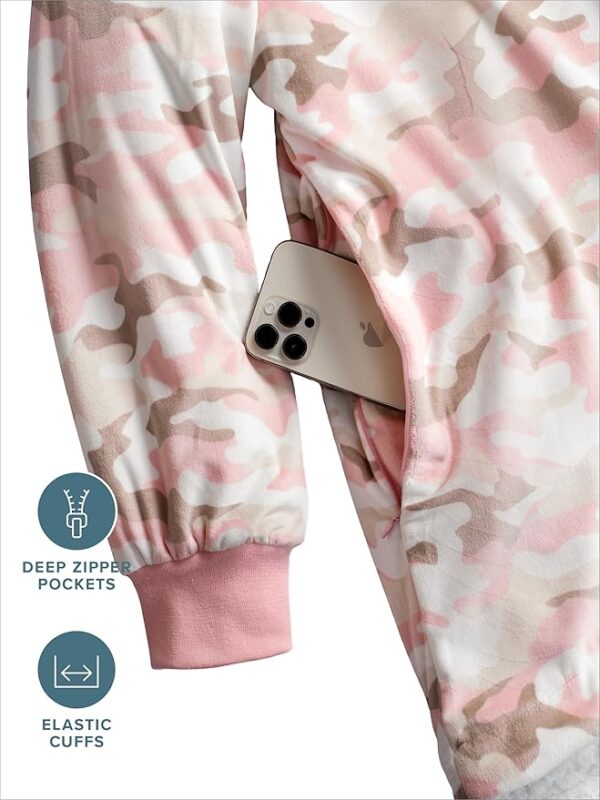 Bare Homey Wearable Blanket Hoodie - Soft Plush Sherpa - Warm and Cozy - Oversized Wearable Blanket - Adult & Kid Sizes - Image 6