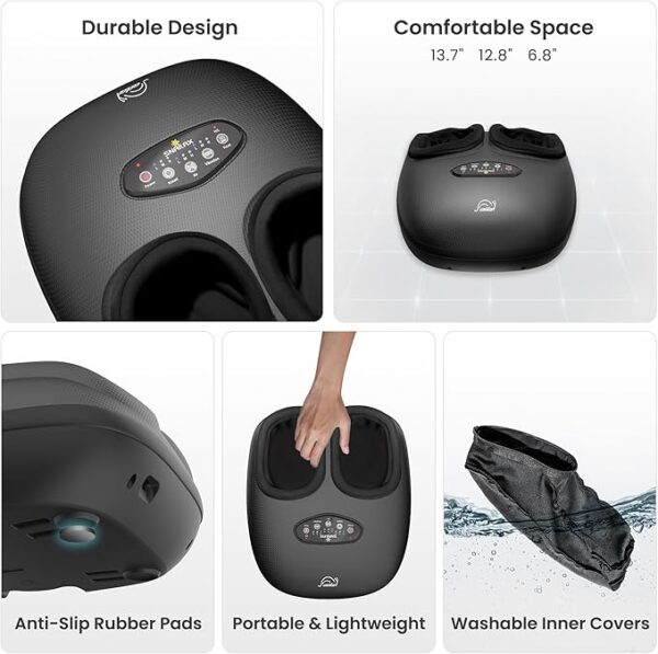 Snailax Shiatsu Foot Massager with Heat, Deep Kneading, Compression, Vibration,FSA HSA Eligible,Electric Foot Massage Machine for Plantar Fasciitis,Neuropathy,Foot Warmer,Remote Control,Size 13,Gifts - Image 6
