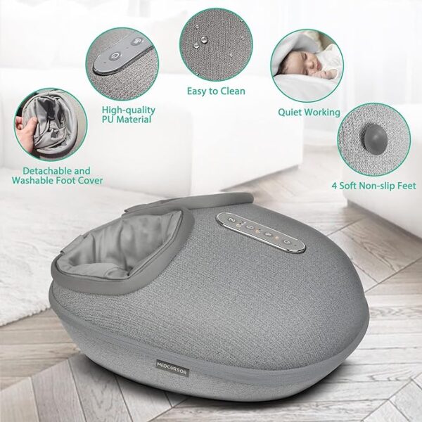 Medcursor Foot Massager Machine with Heat, Shiatsu Deep Kneading, Delivers Relief for Tired Muscles and Plantar, Multi-Level Settings & Adjustable Intensity for Home or Office Use - Image 3