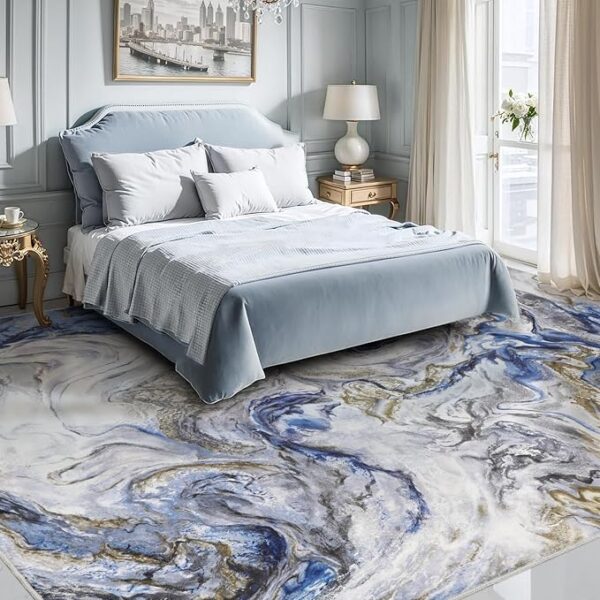 9x12 Area Rugs for Living Room, Modern Abstract Rug for Bedroom, Contemporary Machine Washable Rug, Large Stain Resistant Carpet for Dining Room Playroom Nursery Room, Pet & Kids Friendly - Image 6