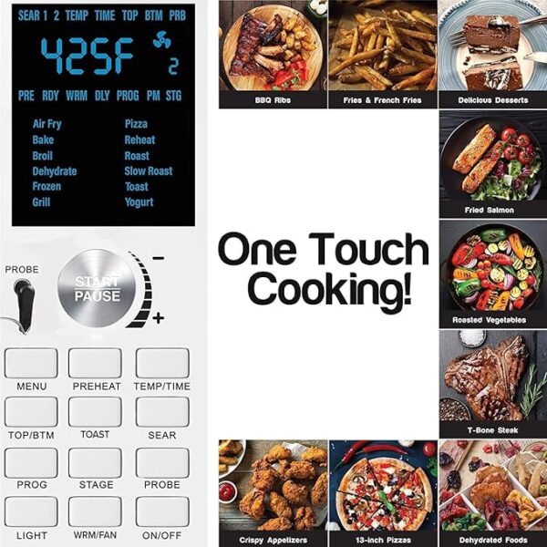 Nuwave Bravo Air Fryer Toaster Smart Oven, 12-in-1 Countertop Convection, 30-QT XL Capacity, 50°-500°F Temperature Controls, Top and Bottom Heater Adjustments 0%-100%, Brushed Stainless Steel Look - Image 6