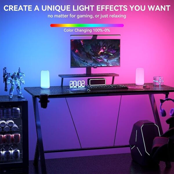Touch Bedside Table Lamp, [Sleek Design & RGB Mode] 3 Way Dimmable Small Lamp for Bedroom, LED Lamp with Warm White Lights, Multi-Color Smart Nightstand Lamp for for Living Room Home Gifts - Image 5
