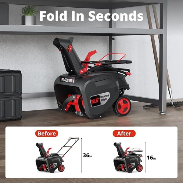 21-Inch Gas Snow Blower, Powered by 4-Cycle 212cc OHV Engine, Recoil Start, 35Ft Snow Throwing for Decks/Driveways/Sidewalks - Image 4