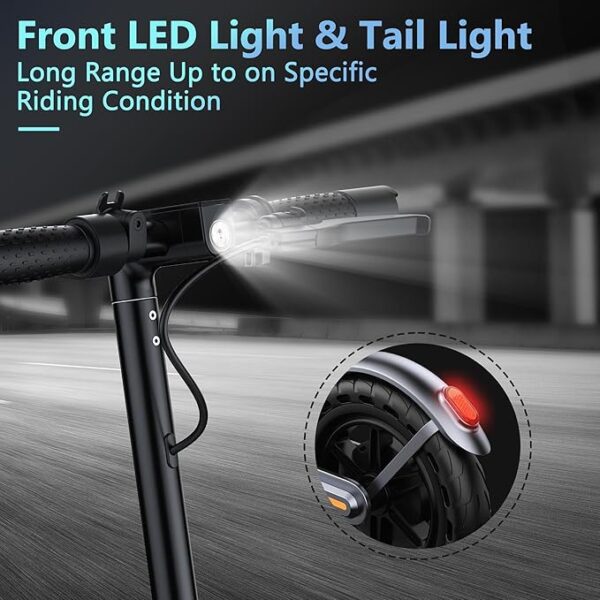 Electric Scooter Adult Basic/with Dual Suspension, Powerful 350W/500W Motor, Max Range 22-28 Miles, Max 19/21 MPH, Dual Braking System, Portable Folding Commuting - Image 6