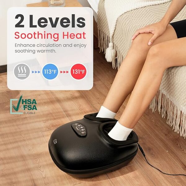 Snailax Shiatsu Foot Massager with Heat, Deep Kneading, Compression, Vibration,FSA HSA Eligible,Electric Foot Massage Machine for Plantar Fasciitis,Neuropathy,Foot Warmer,Remote Control,Size 13,Gifts - Image 3