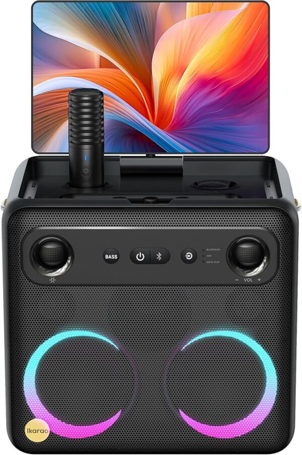 2024 Smart Karaoke Machine for Adults - with Lyrics Display, 64GB Karaoke Tablet, 2 Wireless Mics, Professional Karaoke System, 600W Peak Power, 4 DJ Lights, Karaoke Speaker for Any Occasion