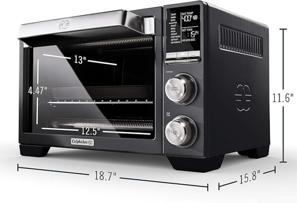Calphalon Air Fryer Oven, 11-in-1 Toaster Oven Air Fryer Combo, 26.4 QT/25 L, Fits 12" Pizza, Stainless Steel - Image 6