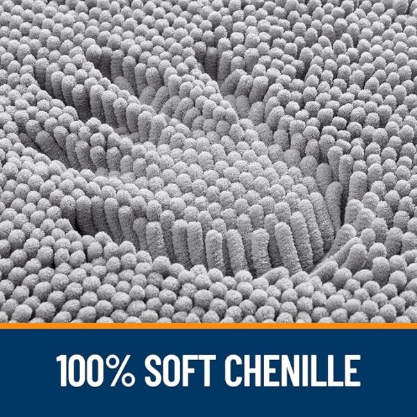 OLANLY Bathroom Rugs 30x20, Extra Soft Absorbent Chenille Bath Rugs, Rubber Backing Quick Dry, Machine Washable Bath Mats for Bathroom Floor, Tub and Shower, Home Decor Accessories, Grey - Image 4