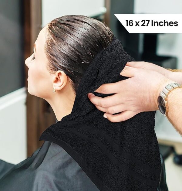 Utopia Towels - Cotton Bleach Proof Salon Towel (16x27 inches) - Bleach Safe Gym 100% Cotton Hand Towel (24 Pack, Black) - Image 6