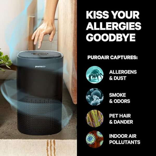 Powerful PuroAir HEPA Air Purifiers for Home Large Rooms - Covers 1,115 Sq Ft - Filters Up To 99% of Pollutants, Smoke, Pollen, Dust, and VOCs - Quiet HEPA Air Filter - Air Purifiers for Bedroom - Image 2