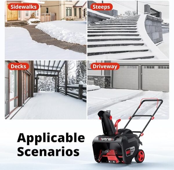 21-Inch Gas Snow Blower, Powered by 4-Cycle 212cc OHV Engine, Recoil Start, 35Ft Snow Throwing for Decks/Driveways/Sidewalks - Image 6