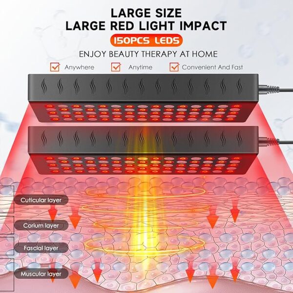 Red Light Therapy for Body, 55W Double-Headed Infrared Light Therapy Lamp Device with Stand for Face 660nm Red Light & 850nm Near Infrared Light for Relief Skin Care - Image 4