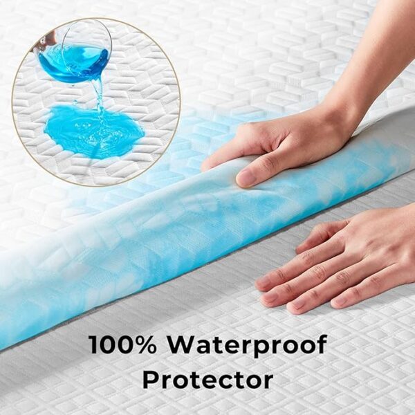 Rolanstar Twin Mattress with Waterproof Mattress Protector, 6 Inch Gel Memory Foam Mattress in a Box, Fiberglass Free, Breathable for Cool Sleep & Comfy Support, CertiPUR-US Certified, White - Image 6