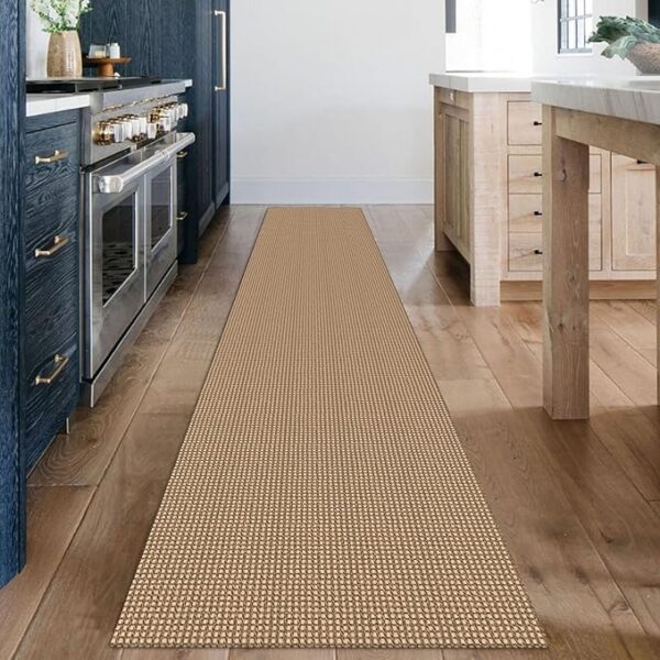 KOZYFLY Boho Runners for Hallways 2x12 ft Washable Long Hall Carpet Runner Rubber Backed Kitchen Rug Non Slip Woven Cotton Entryway Runner Indoor Floor Carpet for Stair Entryway, Tan/Orange/Brown - Image 6