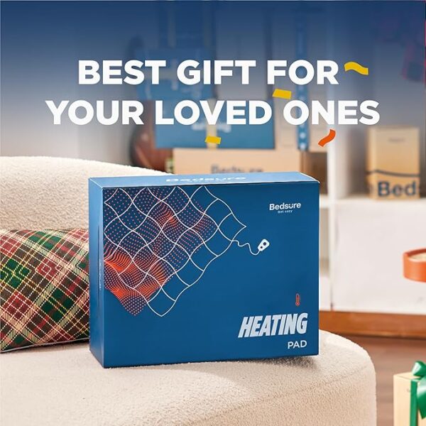 Bedsure Heating Pad for Neck and Shoulders Pain Relief, Weighted Heating Pad Gift for Women, Men, and Moms, Electric Pad with 2-Hour Auto Shut Off, Heated Pad with 6 Heating Levels & 3 Time Settings - Image 4