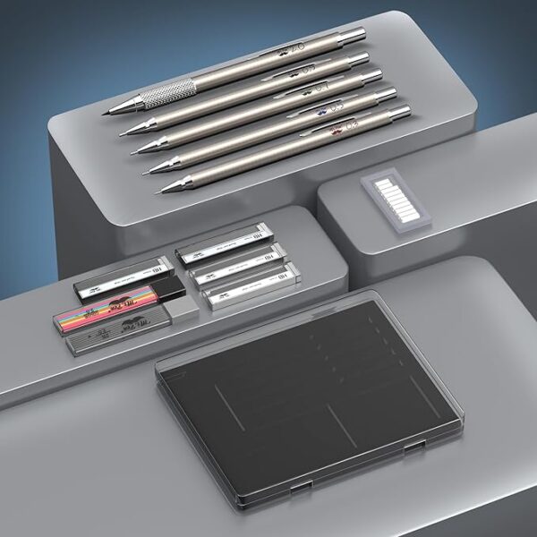 Mr. Pen- Metal Mechanical Pencil Set with Lead and Eraser Refills, 5 Sizes, 0.3, 0.5, 0.7, 0.9, 2mm, Drafting, Sketching, Architecture, Christmas Gift - Image 4