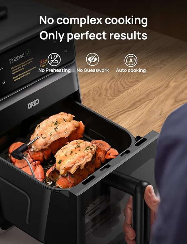 Dreo ChefMaker Combi Fryer, Cook like a pro with just the press of a button, Smart Air Fryer Cooker with Cook probe, Water Atomizer, 3 professional cooking modes, 6 QT - Image 3