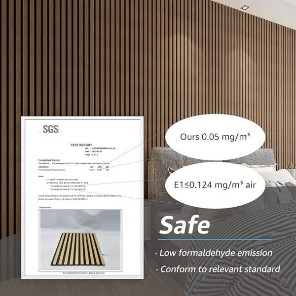 Art3d 4-Piece Wood Slat Acoustic Panels for Stylish Decor and Noise Reduction, 3D Textured Panel for Ceiling and Wall, Walnut - Image 4