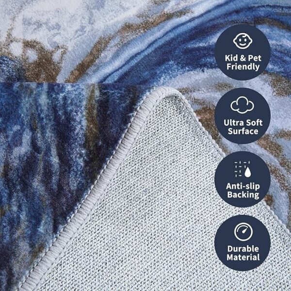 9x12 Area Rugs for Living Room, Modern Abstract Rug for Bedroom, Contemporary Machine Washable Rug, Large Stain Resistant Carpet for Dining Room Playroom Nursery Room, Pet & Kids Friendly - Image 2