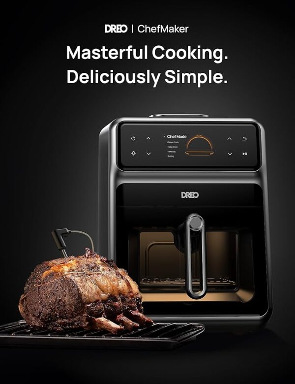 Dreo ChefMaker Combi Fryer, Cook like a pro with just the press of a button, Smart Air Fryer Cooker with Cook probe, Water Atomizer, 3 professional cooking modes, 6 QT - Image 4