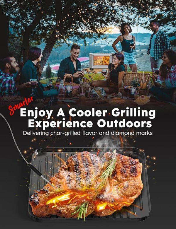 Nuwave Bravo XL Pro Air Fryer Toaster Oven with Grill Combo, 2025 New Ultra-Fast Convection System, 35% Crispier, 2X More Even, 142 Presets, 50-500F, Smarter Probe, PFAS Free, 30QT, Stainless Steel - Image 4