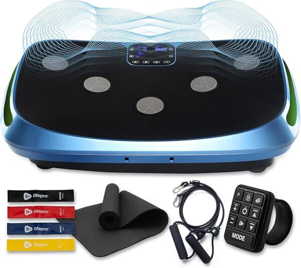 LifePro Rumblex 4D Vibration Plate Exercise Machine - Triple Motor Oscillation, Linear, Pulsation + 3D/4D Vibration Platform - Whole Body Viberation Machine for Home