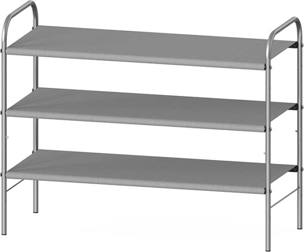Simple Houseware 3-Tier Shoe Rack Storage Organizer, Grey