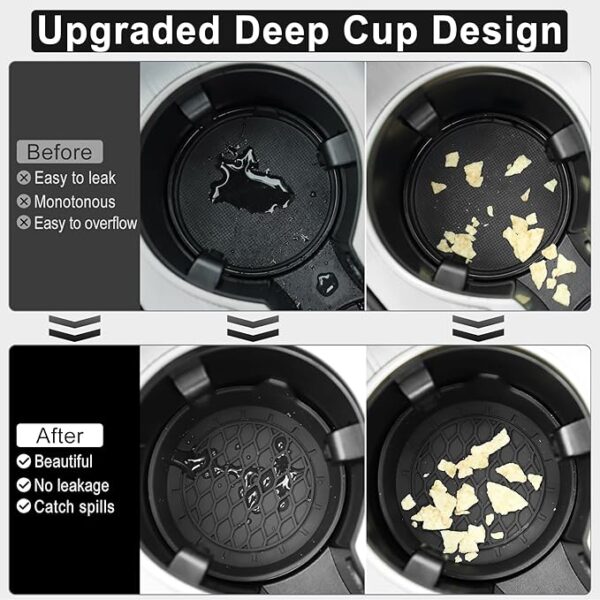 SINGARO Car Cup Holder Coaster, Silicone Cup Holder Insert, Universal Non-Slip Cup Holders, Car Accessories Interior for Women and Man Interior Sets 4 Pack Black - Image 3