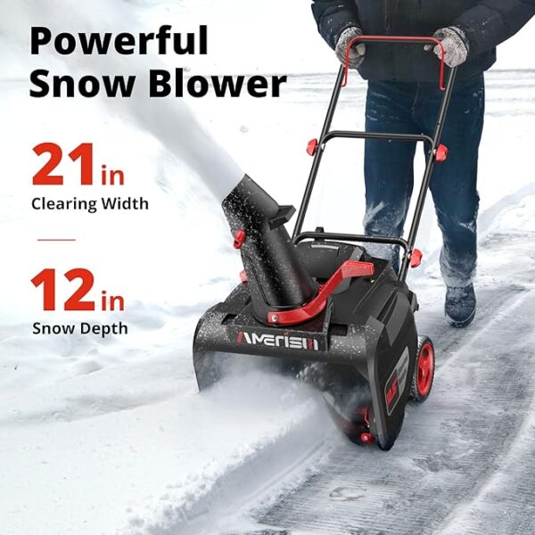 21-Inch Gas Snow Blower, Powered by 4-Cycle 212cc OHV Engine, Recoil Start, 35Ft Snow Throwing for Decks/Driveways/Sidewalks - Image 5