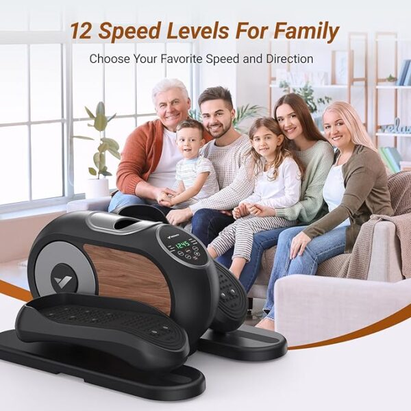 MERACH Under Desk Elliptical, Ellipse Leg Exerciser Electric as Seen on TV for Seniors with Remote Control & 12 Adjustable Speeds, Quiet Portable Seated Pedal Exerciser Machine for Home - Image 4