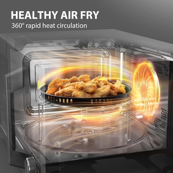 TOSHIBA Countertop Microwave Oven Air Fryer Combo, Inverter, Convection, Broil, Speedy Combi, Even Defrost, Humidity Sensor, Mute Function, 27 Auto Menu&47 Recipes, 1.0 cu.ft/30QT, 1000W - Image 3