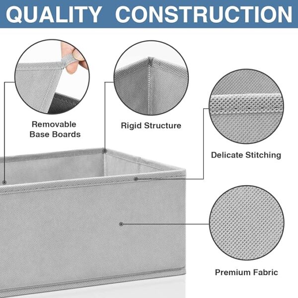Criusia Drawer Organizer for Clothing, 12 Pack Sock Underwear Drawer Organizer Bins, Foldable Fabric Closet Organizers and Storage, Dresser Drawer Dividers for Baby Clothes, Bra, Scarves, Belt, Tie - Image 5