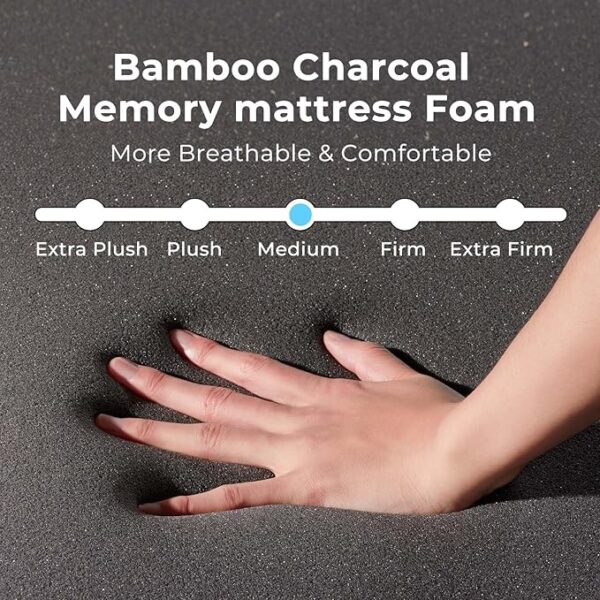 Rolanstar Twin Mattress with Waterproof Mattress Protector, 6 Inch Gel Memory Foam Mattress in a Box, Fiberglass Free, Breathable for Cool Sleep & Comfy Support, CertiPUR-US Certified, White - Image 5