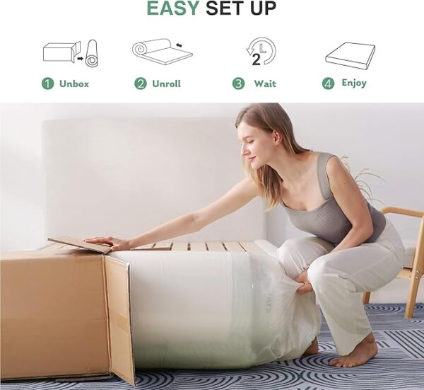Full Mattress in a Box, 10 inch Mattresses for Platform Bed Double Size Daybed Bunk, Green Tea Memory Foam Medium Firm - Image 5