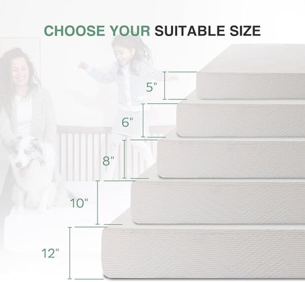 Full Mattress in a Box, 10 inch Mattresses for Platform Bed Double Size Daybed Bunk, Green Tea Memory Foam Medium Firm - Image 6