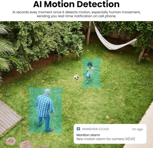 Cameras for Home Security-2K Wireless Security Camera Outdoor with AI Motion Detection & Siren, Non-Stop Solar Powered Charging, Color Night Vision, SD/Cloud Storage, Waterproof, S1 4P - Image 2