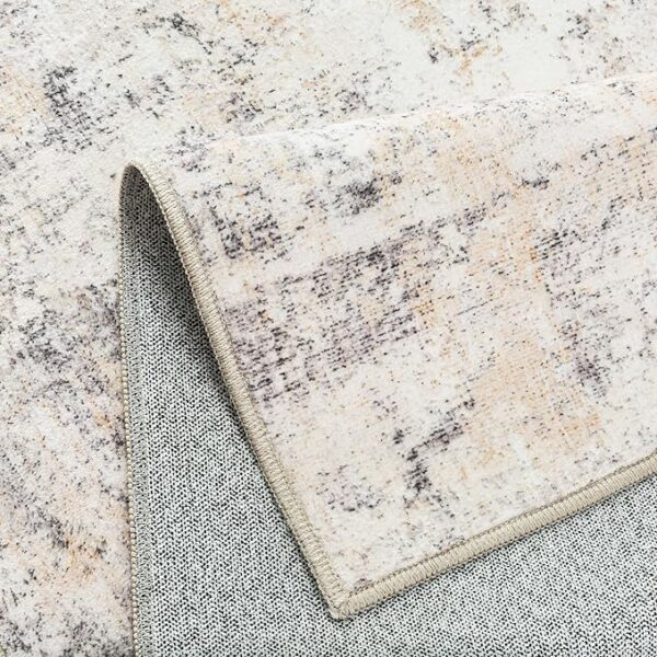 8x10 Washable Area Rug Beige Grey Neutral Abstract Living Room Bedroom Large Throw Rug Non Slip Soft Low Pile Indoor Floor Carpet for Dining Room Kitchen Office Entryway - Image 6