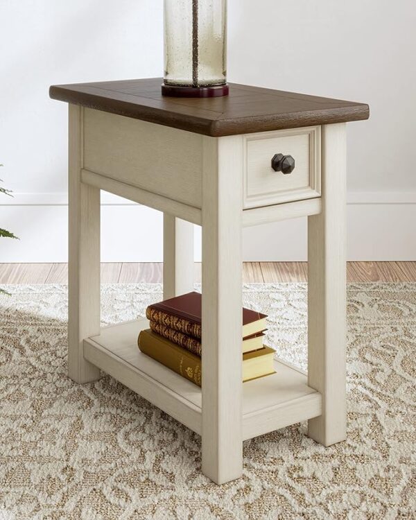 Signature Design by Ashley Bolanburg Farmhouse Chair Side End Table, Light Brown & Whitewash - Image 2