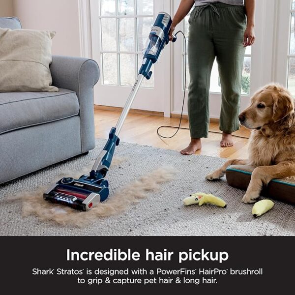 Shark HZ3002 Stratos Ultralight Corded Stick Vacuum with DuoClean PowerFins HairPro, Self-Cleaning Brushroll, & Odor Neutralizer Technology, Navy - Image 3
