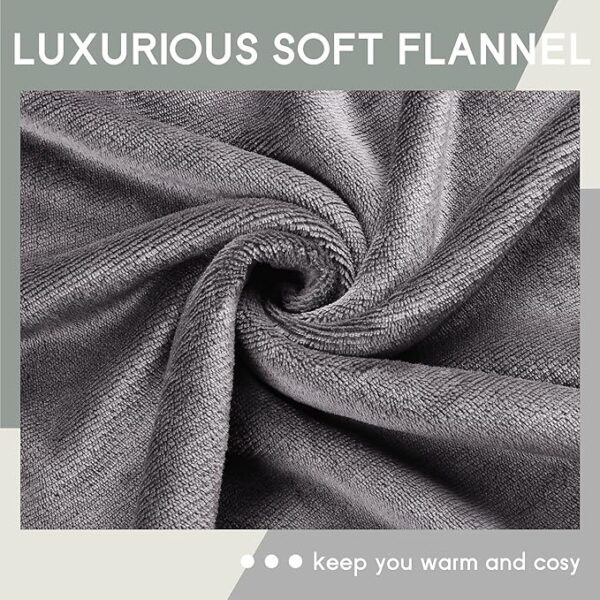 Heated Blanket Electric Blanket Full Size 72''x84'', Soft Flannel Heating Blanket with 10 Hour Auto Off - 5 Heat Settings - Machine Washable - Light Grey - Image 2