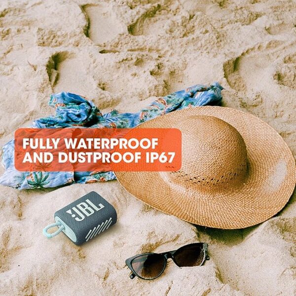 JBL Go 3 - Portable Mini Bluetooth Speaker, big audio and punchy bass, IP67 waterproof and dustproof, 5 hours of playtime, speaker for home, outdoor and travel (Black) - Image 3