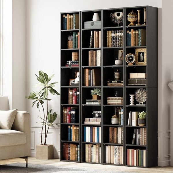 IRONCK Tall Narrow Bookshelf 8 Tiers 71in Set of 2, Compact Corner Bookcase, Easy to Match for Living Room, Office, Study, Bedroom - Image 2